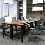 120cm Rolling Computer Desk on Wheels-Brown