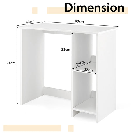 31.5 Inch  Modern Home Office Desk with 2 Compartments-White