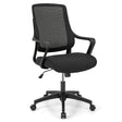 Modern Breathable Mesh Chair with Curved Backrest and Armrest-Black
