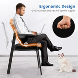 Set of 2 Stackable Reception Room Chairs with Padded Seat-Black