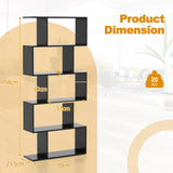 Geometric S-Shaped Bookcase with Anti-Toppling Device for Living Room/ Home/ Office