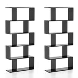 Geometric S-Shaped Bookcase with Anti-Toppling Device for Living Room/ Home/ Office