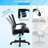 Ergonomic Desk Chair with Lumbar Support and Rocking Function-Black