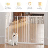 PawHut Wide Dog Safety Gate, with Door Pressure, for Doorways, Hallways, Staircases - White