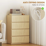 HOMCOM Chest of Drawers, 4-Drawer Storage Cabinets, Modern Dresser, Storage Drawer Unit for Bedroom