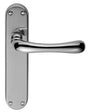 IBRA LEVER ON BACKPLATE - LATCH - POLISHED CHROME - 185MM X 40MM - PAIR
