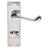 VICTORIAN SCROLL LEVER ON BACKPLATE - BATHROOM 57MM C/C (CONTRACT RANGE) - POLISHED CHROME - 155MM X 40MM - PAIR