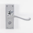 VICTORIAN SCROLL LEVER ON BACKPLATE - PRIVACY (CONTRACT RANGE) - POLISHED CHROME - 120MMX40MM - PAIR