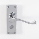 VICTORIAN SCROLL LEVER ON BACKPLATE - PRIVACY (CONTRACT RANGE) - POLISHED CHROME - 120MMX40MM - PAIR