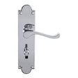 VICTORIAN SCROLL LEVER ON SHAPED BACKPLATE - BATHROOM 57MM C/C (CONTRACT RANGE) - POLISHED CHROME - 203MM X 48MM - PAIR
