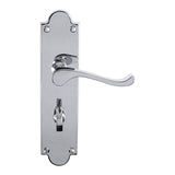 VICTORIAN SCROLL LEVER ON SHAPED BACKPLATE - BATHROOM 57MM C/C (CONTRACT RANGE) - POLISHED CHROME - 203MM X 48MM - PAIR