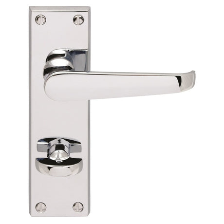 VICTORIAN LEVER ON BACKPLATE - BATHROOM 57MM C/C - POLISHED CHROME - 150MM X 43MM - PAIR