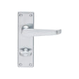 VICTORIAN FLAT LEVER ON BACKPLATE - BATHROOM 57MM C/C (CONTRACT RANGE) - SATIN CHROME - 155MM X 40MM - PAIR