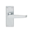 VICTORIAN FLAT LEVER ON BACKPLATE - LATCH  (CONTRACT RANGE) - SATIN CHROME - 120MM X 40MM - PAIR