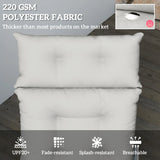 Outsunny Sun Lounger Cushions Only, 190x56x10cm Garden Lounge Chair Cushions, UPF20+ 220gsm Fabric, Thick Sunbed Replacement Pads with 6 Ties, Light Grey
