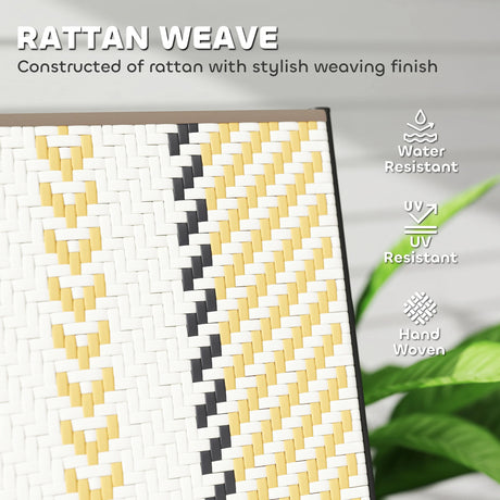 Outsunny Set of Two Rattan Reclining Garden Chairs - Multicolour