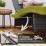 Outsunny Outdoor PE Rattan Sun Lounger, Folding Wicker Garden Lounger Recliner with 4-Level Adjustable Backrest, Rolling Sunbed Lounge Chair with Wheels, Non-Slip Legs for Balcony, Beach, Mixed-grey