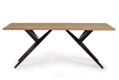 Giner and Colomer  Dining Table Crafted In Acacia Wood With Metal Base