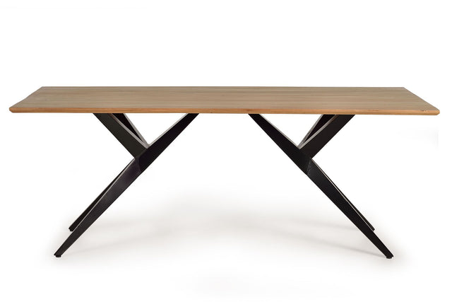 Giner and Colomer  Dining Table Crafted In Acacia Wood With Metal Base