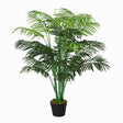 Outsunny 125cm/4FT Artificial Palm Plant Decorative Tree with Nursery Pot, Fake Plastic Indoor Outdoor Home Office Décor, Green