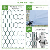 PawHut Large Hen Coop, Galvanised Walk In Chicken Run with Cover, 6 x 3 x 2m, Silver