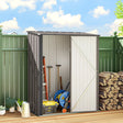 Outsunny 5.3 x 3.1ft Corrugated Steel Garden Shed - Light Grey