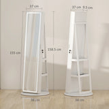 HOMCOM Storage Jewellery Cabinet, with Mirror and Lights - White