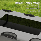 PawHut Portable Raised Dog Bed, Elevated Pet Cot with Breathable Mesh for Indoor Outdoor, for Small Medium Dogs, Light Grey