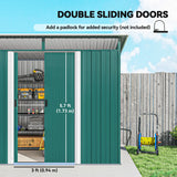 Outsunny 8.5 x 6ft Metal Shed with Lightsky Panels, Garden Storage Tool House with Double Doors for Garden, Patio and Lawn, Green