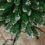 HOMCOM 6FT Artificial Snow Dipped Christmas Tree Xmas Pencil Tree Holiday Home Indoor Decoration with Foldable Black Stand, Green