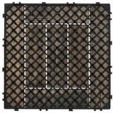 Outsunny 27 Pcs Wooden Interlocking Decking Tiles, 30 x 30 cm Outdoor Flooring Tiles, 2.5 per Pack, for Patio, Balcony, Terrace, Hot Tub, Charcoal Grey