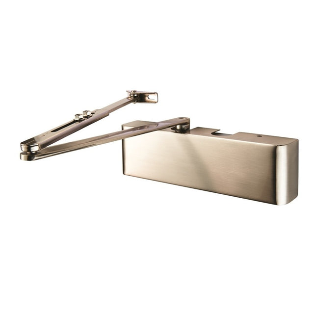 OVERHEAD DOOR CLOSER EN2-5 BY SPRING C/W FIG 6 BRACKET EN1154 - SATIN NICKEL - CE & CERTIFIRE - SATIN NICKEL PLATED - EACH