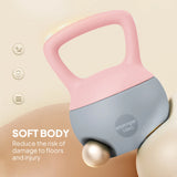 SPORTNOW 10KG Soft Kettlebell, Kettlebell with Non-Slip Handle for Home Gym, Weight Lifting, Strength Training, Pink/Grey