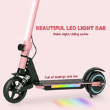 SPORTNOW Folding Electric Scooter for Kids Age 6-14 with Dual Brakes, Front Suspension, LED Colourful Lights and Display, 6.8kg Lightweight Aluminium E Scooter, Up to 14 KM/H & 6 KM, Pink