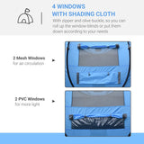 Outsunny 4-5 Person Pop-up Camping Tent Family Tent w/ 2 Mesh Windows & PVC Windows Portable Carry Bag for Outdoor Trip, Sky Blue