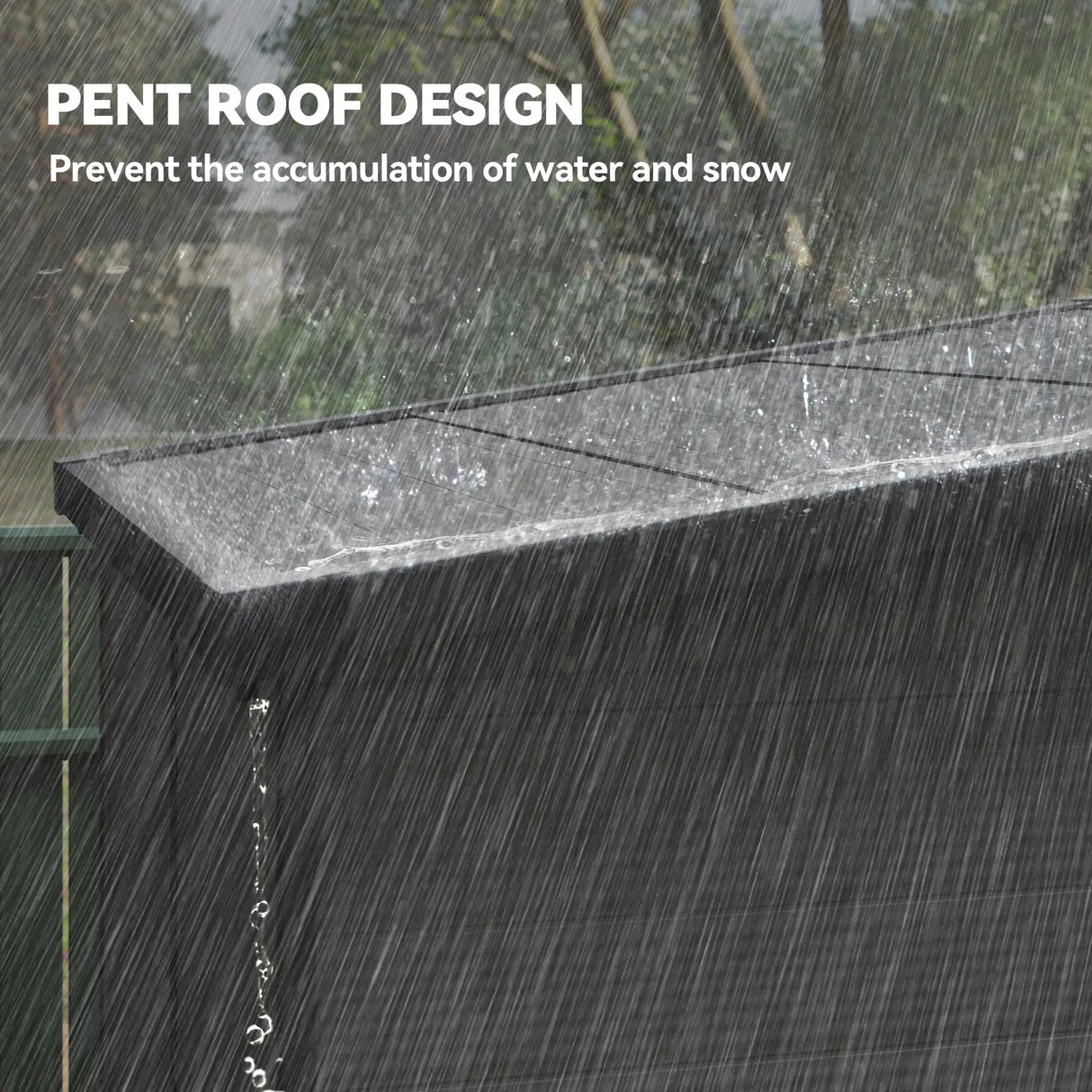 Outsunny 6 x 6ft Outdoor Storage Shed, Plastic Garden Shed with Windows and Air Vents, Outdoor Resin Tool Shed with Latch Doors for Garden, Deck, Dark Grey