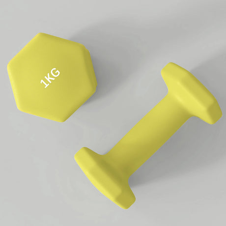 SPORTNOW 2 x 1kg, 2 x 1.5kg and 2 x 2kg Hexagonal Dumbbells Weights Set with Non-Slip Grip for Home Gym Workout