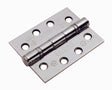 102 X 76 X 3MM BALL BEARING HINGE GRADE 13 - 316 C/W SCREWS (PAIR) - BRIGHT STAINLESS STEEL - PAIR