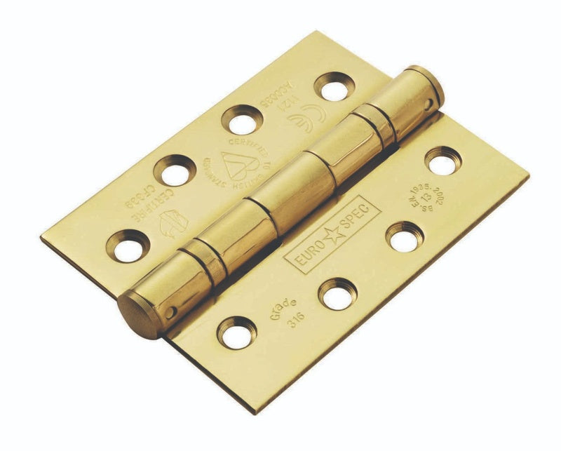 102 X 76 X 3MM BALL BEARING HINGE GRADE 13 - 316 C/W SCREWS (PAIR) - STAINLESS BRASS - PAIR