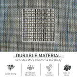 Outsunny Outdoor Garden Rocking Chair, Patio Sun Lounger Rocker Chair with Breathable Mesh Fabric, Removable Headrest Pillow, Armrest, Side Storage Bag, Dark Grey