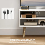 HOMCOM TV Stand up to 55 Inches, TV Unit with Open Shelves and Cable Holes - White