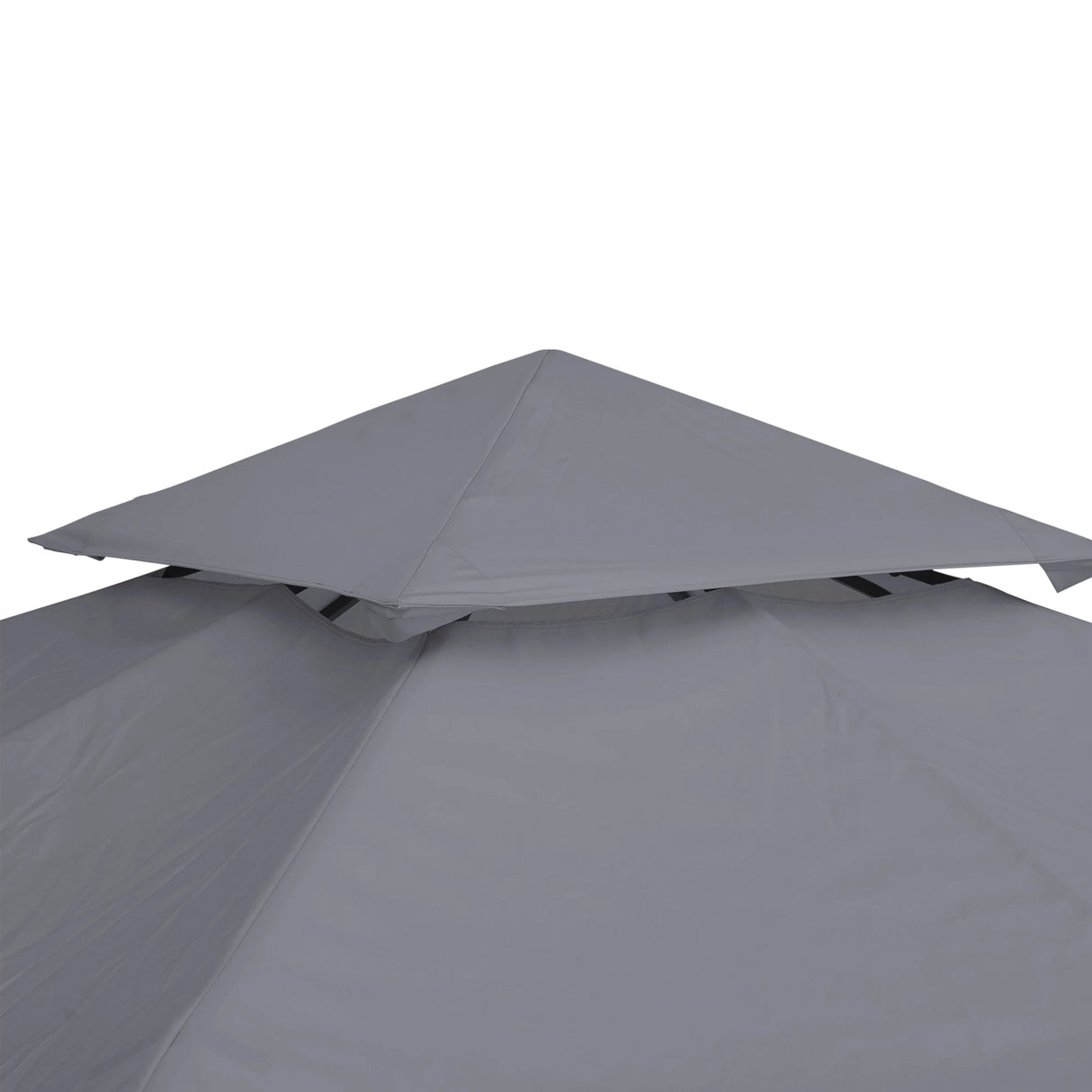 Outsunny 3(m) Gazebo Top Cover Double Tier Canopy Replacement Pavilion Roof Deep Grey