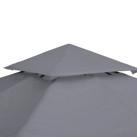 Outsunny 3(m) Gazebo Top Cover Double Tier Canopy Replacement Pavilion Roof Deep Grey