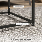 HOMCOM Coffee Table Set of 2, Nest of Tables with 3.5cm Thick Tabletop, Grey