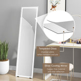 HOMCOM Standing Dressing Mirror with LED Lights, Wall Dressing Mirror for Bedroom with Dimmable and 3 Colour Lighting, White