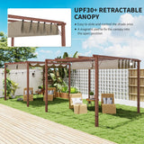 Outsunny 3 x 3 m Retractable Roof Pergola - Natural Wood Finish