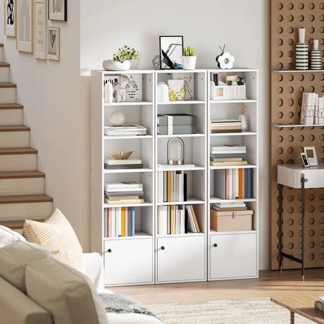 HOMCOM 6-Tier 156 cm Tall Bookcase - White