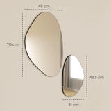 HOMCOM Set of 2 Pebble-Shaped Wall Mirror - Black