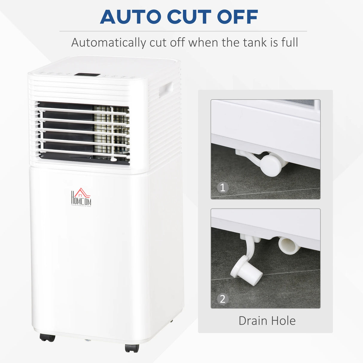 HOMCOM 7000 BTU Portable Air Conditioner for Cooling Dehumidifier Fan, Air Conditioning Unit for Room up to 26m2, with Remote, 24H Timer, Window Mount Kit, R290, A Energy Efficiency, 785W