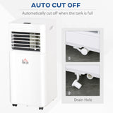 HOMCOM 7000 BTU Portable Air Conditioner for Cooling Dehumidifier Fan, Air Conditioning Unit for Room up to 26m2, with Remote, 24H Timer, Window Mount Kit, R290, A Energy Efficiency, 785W